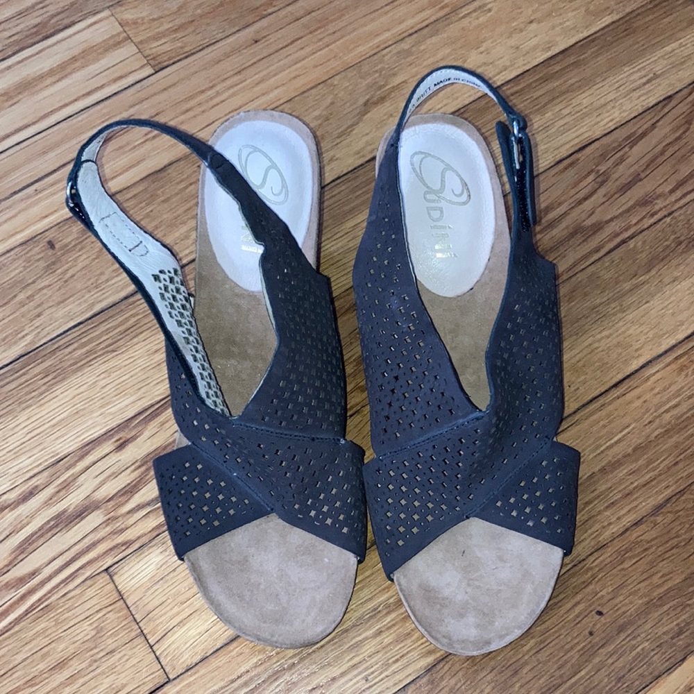 Sudini Brown and Tan Suede Wedges